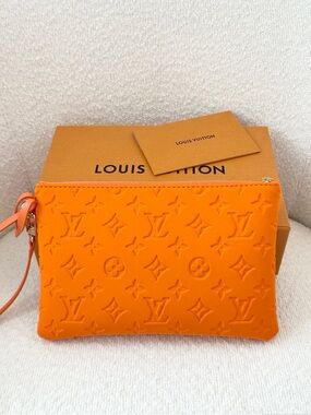 ✨NEW✨ Louis Vuitton “Resort 2026” Monogram Neoprene Wristlet Pouch - Orange